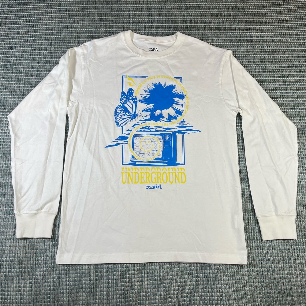 X-Girl UG Colage Longsleeve T Shirt Women’s Sz M New